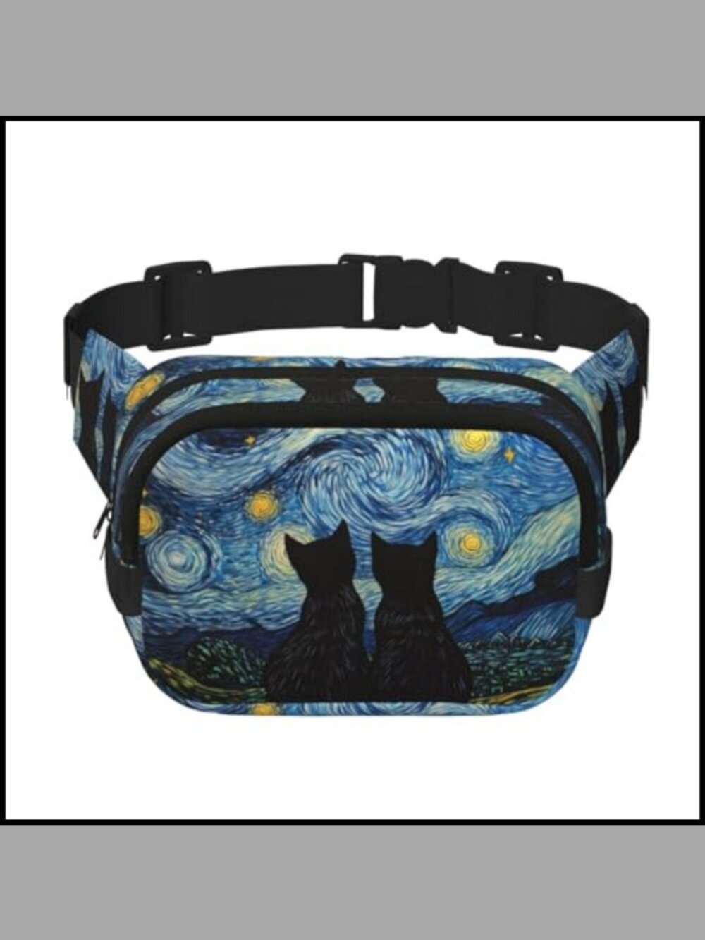 Polyester Fanny Pack Waist Bag Zipper Adjustable Strap Travel Crossbody